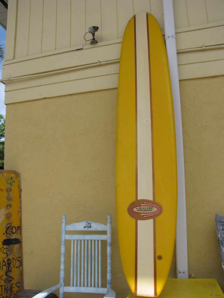 1960's Malibu Vintage Longboard Surfboard Island Trader Surf Shop