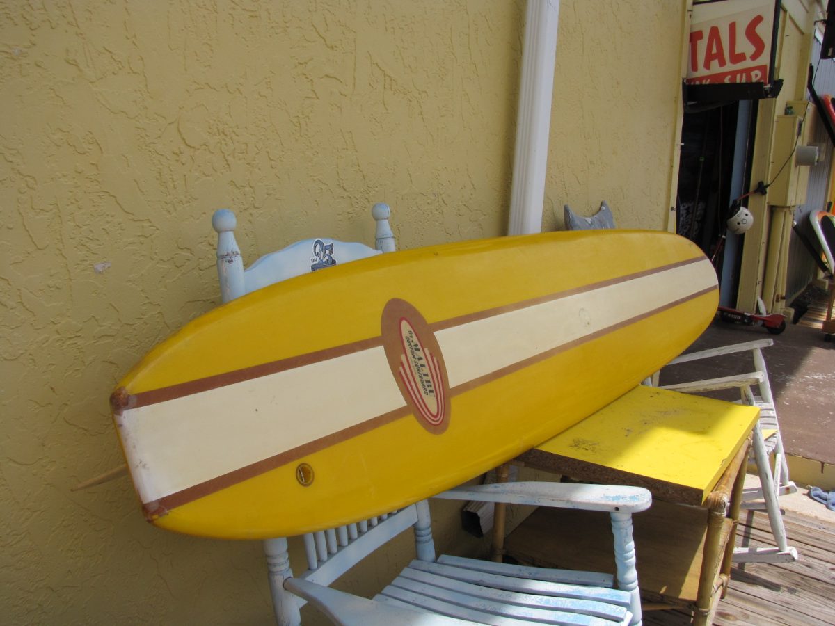 1960's Malibu Vintage Longboard Surfboard Island Trader Surf Shop