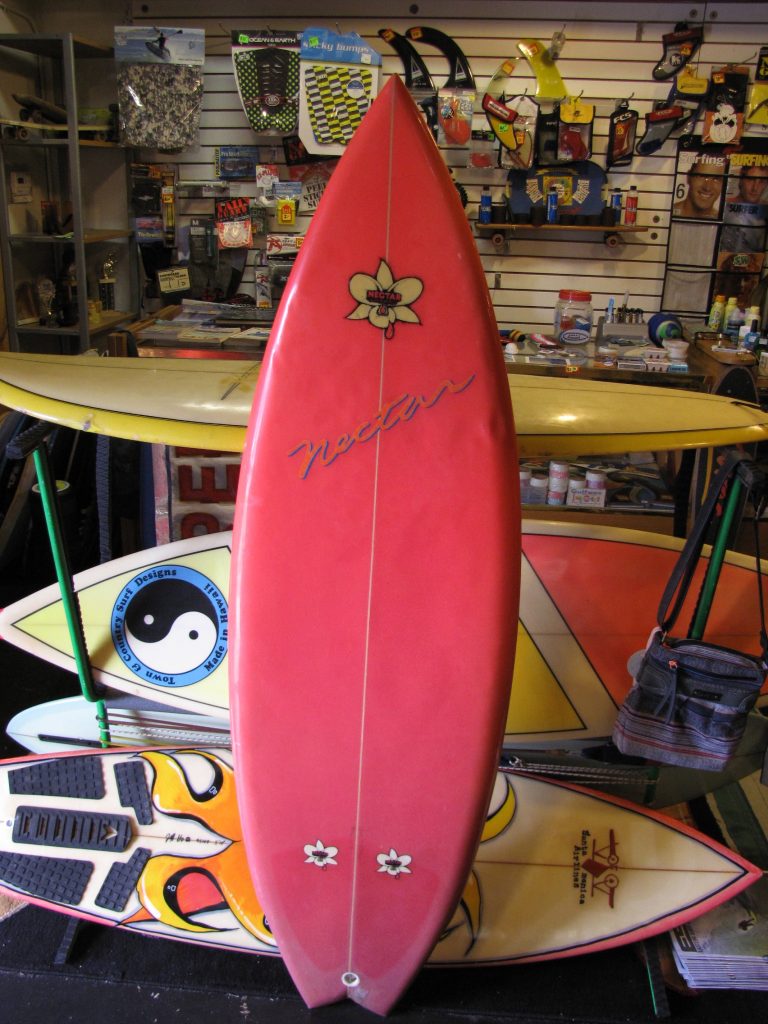 5'7" Vintage 1980's Nectar Twin Fin Surfboard Island Trader Surf Shop