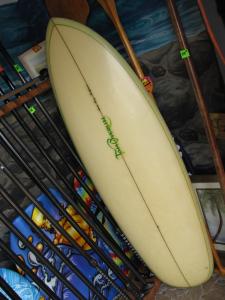 Tom Overlin Vintage twin fin surfboard